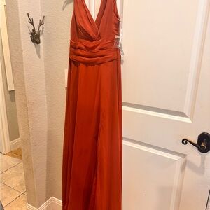 Elegant Rust Dress by David’s Bridal